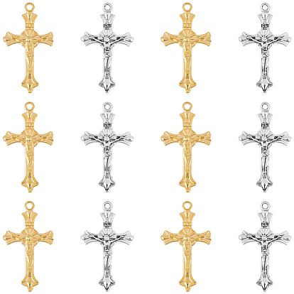 50Pcs Alloy Pendants, Crucifix Cross Charms