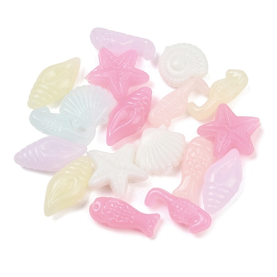 Пластиковые бусины, имитация желейных бусин, коллекция океана, разнообразные