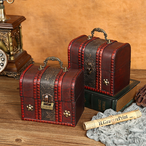 Деревянная шкатулка, с застежкой спереди, для художественного хобби и домашнего хранения, прямоугольные