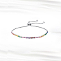 Colorful Cubic Zirconia Tennis Bracelet, Adjustable 925 Sterling Silver Slider Bracelets, with 925 Stamp
