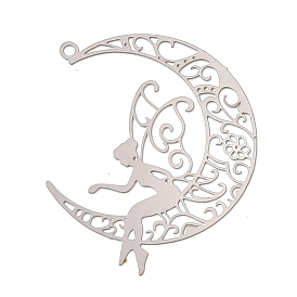 Не тускнеющие 201 подвески из нержавеющей стали, гравированные металлические украшения, лунный и сказочный талисман