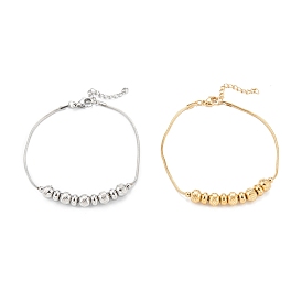 304 из нержавеющей стали вышитый бисером браслеты, круглые, сталкиваются