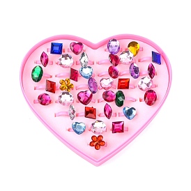 Acrylic Rings for Kids, Mixed Style