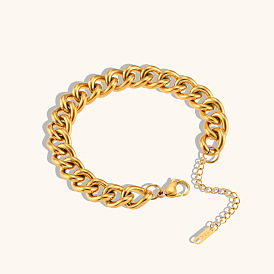 Hip Hop 18K Gold Plated Chunky Chain Bracelet for Men and Women