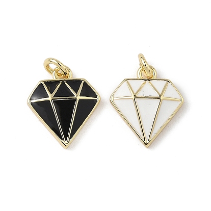 Латунь эмаль прелести, ромб, стойки покрытие, долговечный, без свинца и без кадмия, с целью перехода в кольце, реальный 18 k позолоченный