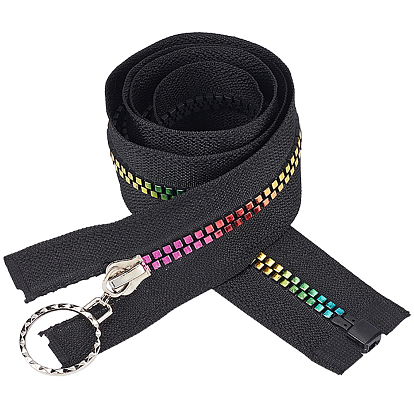 4 Stück #5 Nylon-Spiralreißverschlüsse, Regenbogen-Reißverschlussband, Harzspule bunte Zähne