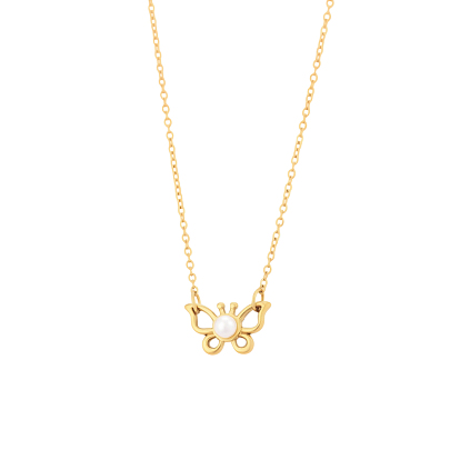 304 Подвески из нержавеющей стали с инкрустацией из ракушечного жемчуга, ожерелья-цепочки для женщин, бабочка, ионное покрытие (ip), долговечный, реальный 18 k позолоченный