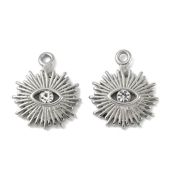 304 подвески из нержавеющей стали, со стразами, очарование сглаза