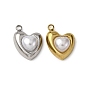 304 прелести нержавеющей стали, сердце, с абс пластмассовой имитационной жемчужиной