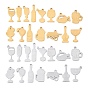 304 Stainless Steel Pendants, Wine Glass Drink/Wine Charms, Hand Polished