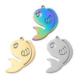 304 Stainless Steel Pendants, Fish Charms