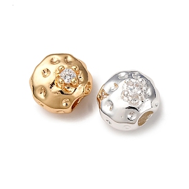 Латунные микропаве из прозрачного кубического циркония, без кадмия, без никеля и без свинца, плоско-круглые