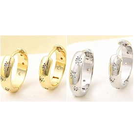 Латунные серьги-кольца из прозрачного кубического циркония, без свинца и без кадмия, долговечный, стойки покрытие, звонить звездочкой