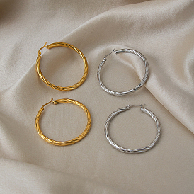 Преувеличенные 304 витые серьги-кольца из нержавеющей стали