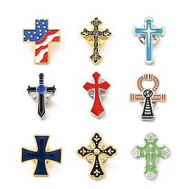 Cross Enamel Pin, Alloy Badge for Backpack Clothes