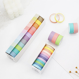 Adhesive Paper Tape, Rainbow Color Decorative Tape, for Card-Making, Scrapbooking, Diary, Planner, Envelope & Notebooks