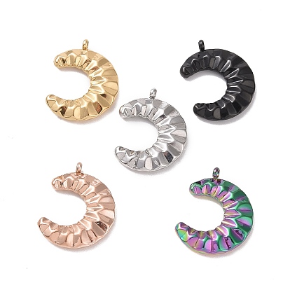 Ion Plating(IP) 304 Stainless Steel Pendants, Double Horn/Crescent Moon