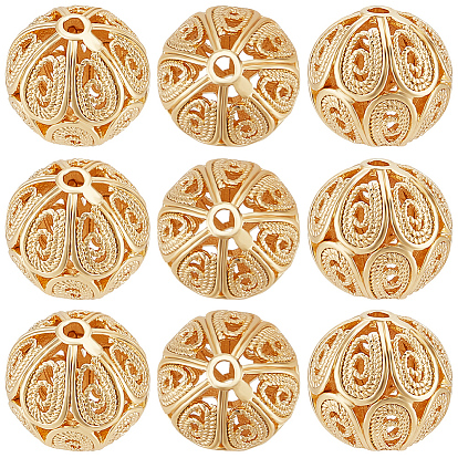 20шт. латунные филигранные бусины, филигранный шар, круглые, без никеля 