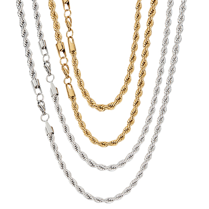 4 шт. 4 стильная стойка покрытие 304 ожерелья из нержавеющей стали с витой цепочкой, для изготовления колье из бисера