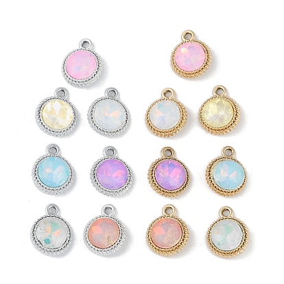 Подвески из сплава с ультрафиолетовым покрытием, со стеклом, без свинца и без кадмия, плоско-круглые