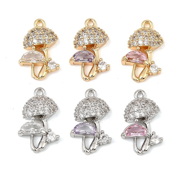 Латунные микро проложить кубического циркония подвески, грибное очарование