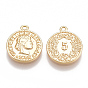 Brass Coin Charms, Flat Round, Nickel Free