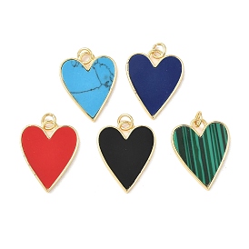 Подвески латуни cmолы, сердце, с целью перехода в кольце, без свинца и без кадмия, долговечный, настоящий, стойки покрытие, реальный 18 k позолоченный