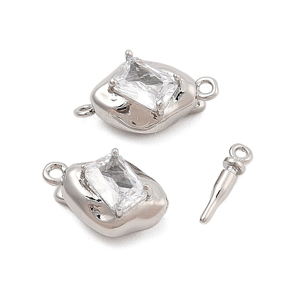 Латунные застежки из прозрачного кубического циркония с микропаве, без кадмия, без никеля и без свинца