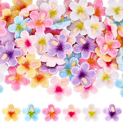 60 шт 6 цвета пластиковых кабошонов, цветок