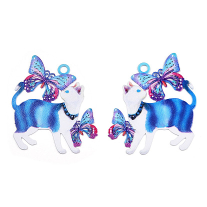 Филигранные подвески из нержавеющей стали, окрашенные 430 аэрозольной краской, кошка с подвеской в виде бабочки