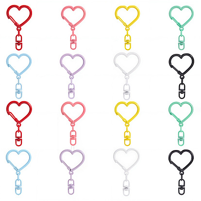 48 шт. 8 цвета, окрашенные распылением, кольца пружинные затворные из цинкового сплава, сердце