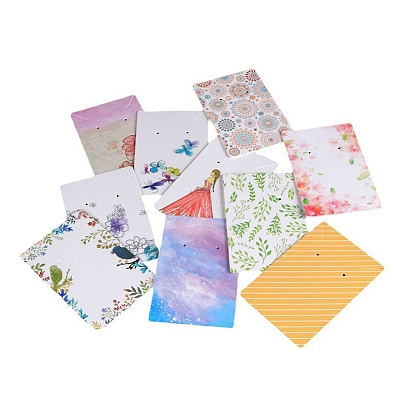 100Pcs Paper Jewelry Display Cards for Earrings Necklaces Display, Rectangle