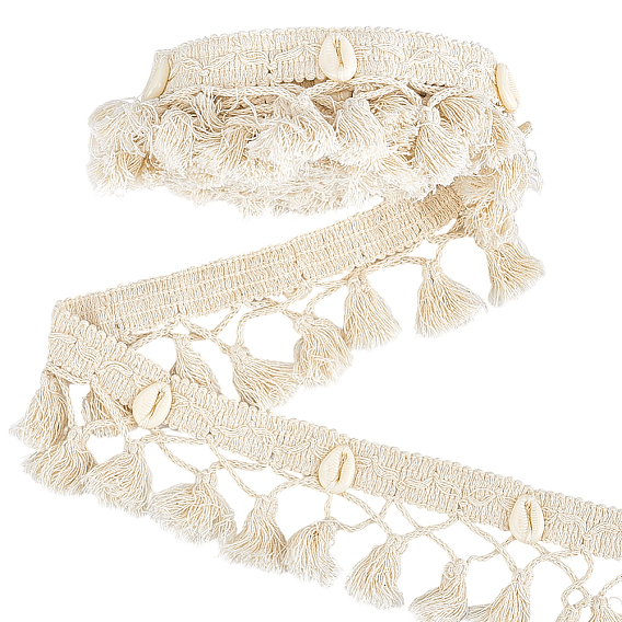 5ярдов хлопковой кружевной отделки с кисточками, для украшения одежды