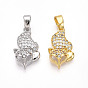 Латунные микро проложить кубического циркония подвески, без кадмия и без свинца, лиса прелести