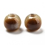 Opaque Resin Two Tone European Beads, Large Hole Beads, Rondelle