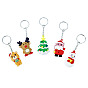 Cute Reindeer Snowman PVC Keychain Pendant - Christmas Decoration Gift.