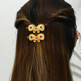 Заколки для волос из сплава в этническом стиле с бантом, заявление держателя конского хвоста, аксессуары для волос для женщин на каждый день и вечеринку