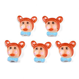 Spray Painted Opaque Resin Cabochons, Girl