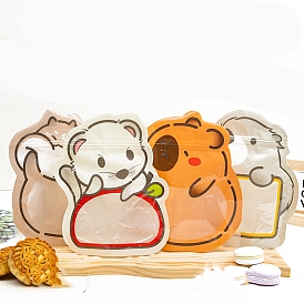 Пластиковые пакеты с застежкой-молнией в виде животных из мультфильмов для печенья, многоразовые упаковочные пакеты, верхнего уплотнения, самоклеящиеся пакеты для подарков-конфет