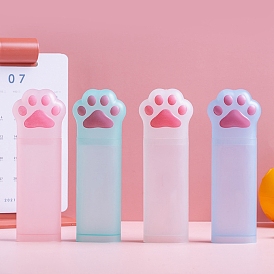 Cat Paw Clear Plastic Pencil Tube Storage Case, Pen Holder Storage, for Office & School Supplies