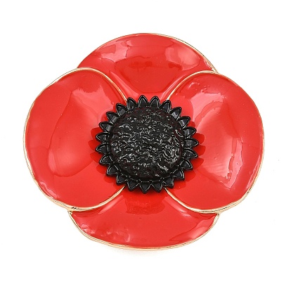 Épingles en émail, broches en alliage pour vêtements de sac à dos, coquelicot, or et de lumière