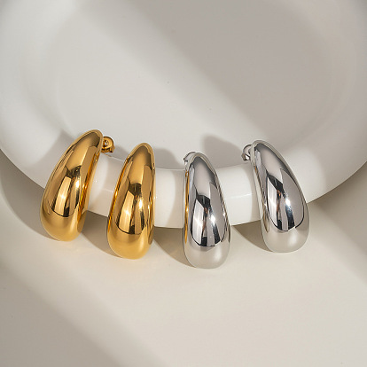 Серьги-гвоздики из нержавеющей стали в виде капель