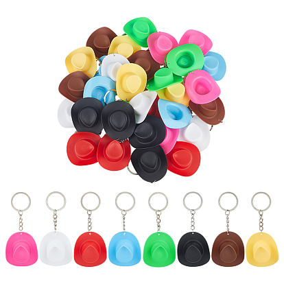 32шт 8 цвета пластиковые брелки для ключей, с железными кольцами, платина