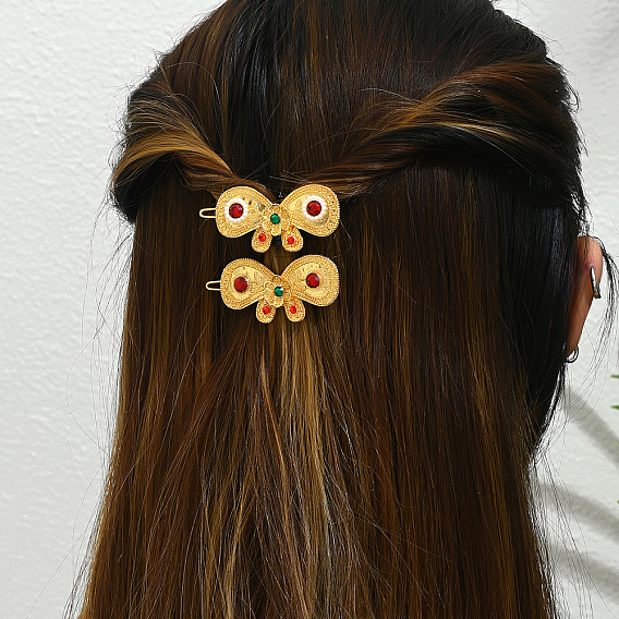 Заколки для волос из сплава в этническом стиле с бантом, заявление держателя конского хвоста, аксессуары для волос для женщин на каждый день и вечеринку