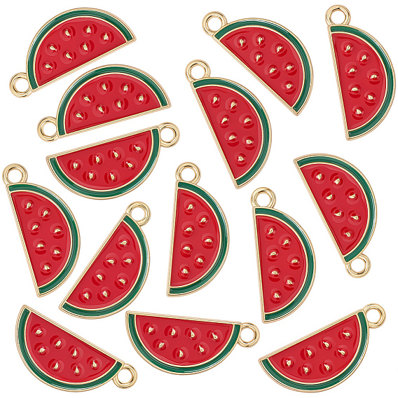 30 шт. Подвески из сплава эмали, золотой свет, арбуз