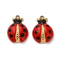 304 подвески из нержавеющей стали, божья коровка, с эмалью, реальный 18 k позолоченный, ионное покрытие (ip)