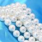 Faceted Round Shell Pearl Bead Strands