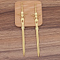 Alloy Sword Hair Sticks, with Loop, Cabochon Settings, Long-Lasting Plated Hair Accessories for Women