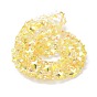 Electroplate Transparent Glass Beads, Half Rainbown Plated, Faceted Star