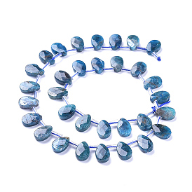 Natural Apatite Beads Strands, Top Drilled Beads, Faceted, Teardrop